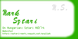 mark sztari business card